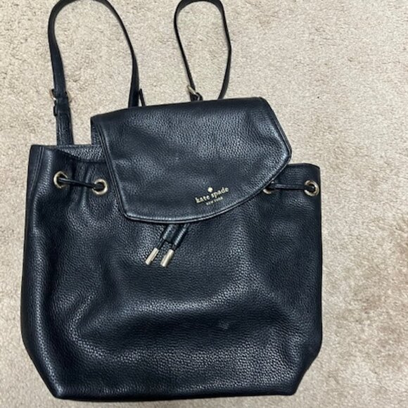 Kate Spade Mulberry Street Small Breezy Black Pebbled Flap Leather Backpack main image 10